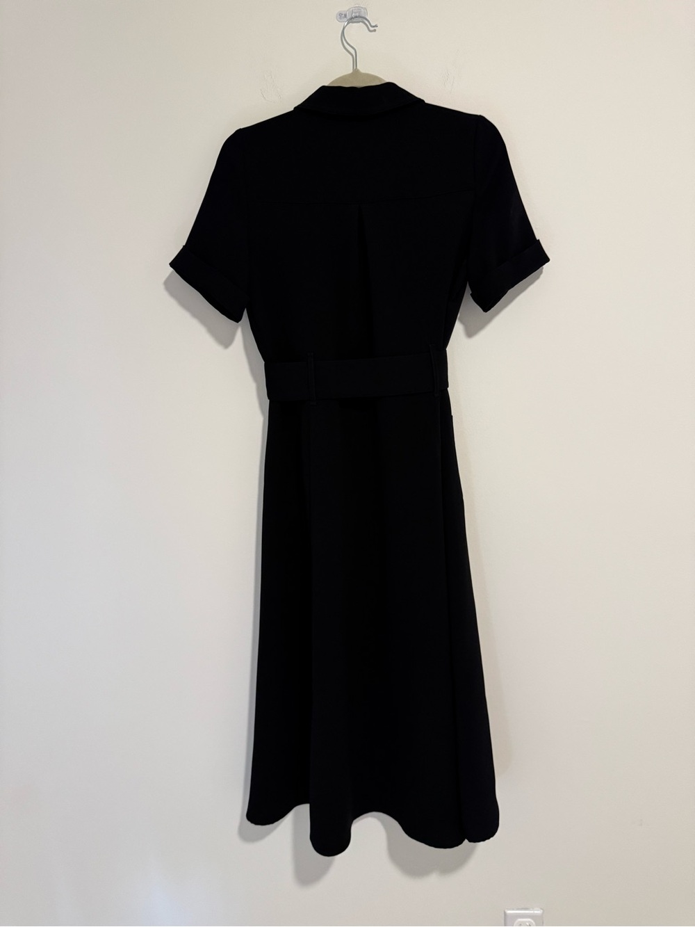 Sezane Black Button-Front Midi Dress with Belt - Picture 6 of 8